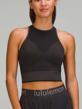 lululemon athletica Black High-Neck Crop Sports Bra